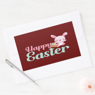 HAPPY EASTER funny easter bunny egghunt Rectangular Sticker