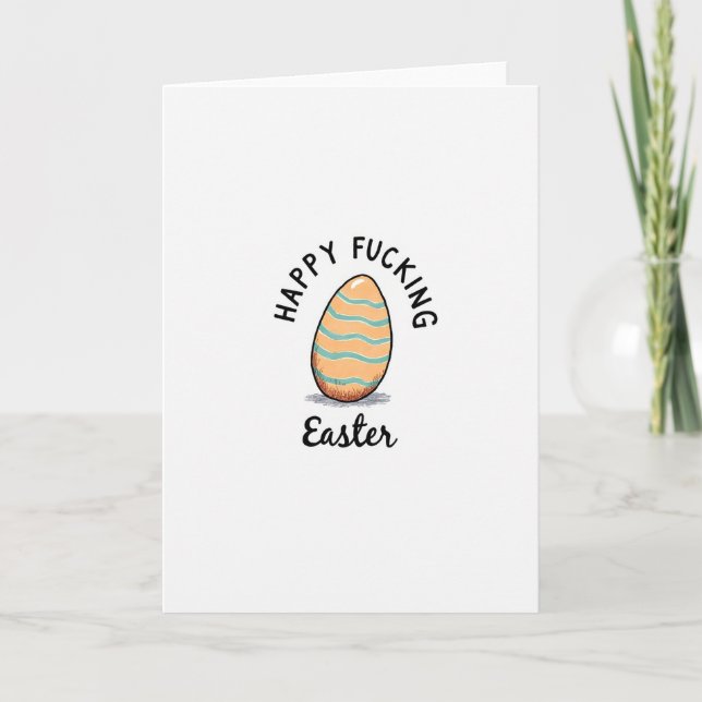 Happy Easter Funny Egg Card (Front)