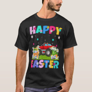 Happy Easter Funny Floral Monster Truck Easter Sun T-Shirt