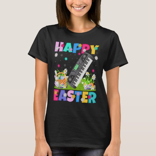Happy Easter Funny Floral Synthesizer Easter Sunda T-Shirt (Front)