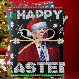 Happy Easter Funny Joe Biden Santa Christmas Wrapping Paper Sheet