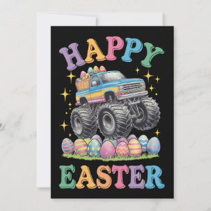 Happy Easter Funny Monster Truck Crush Eggs Invitation