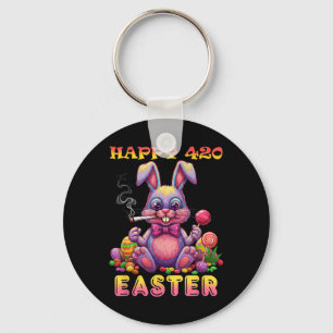 Happy Easter Funny Smoking Easter Bunny Gift Men W Key Ring
