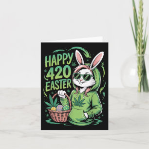 Happy Easter Funny Weed Bunny Easter Day Women Card