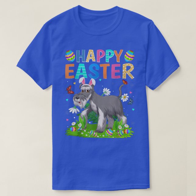 Happy Easter Funny Wire Fo Terrier Dog Easter Sund T-Shirt (Design Front)