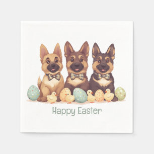 Happy Easter German Shepherd Dogs Napkin