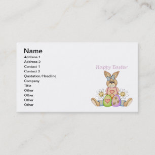 Happy Easter girl bunny Business Card