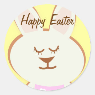Happy Easter Girl Bunny Stickers
