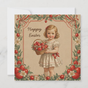 Happy Easter girl Holiday Card