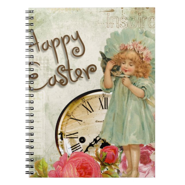 happy easter girl notebook (Front)