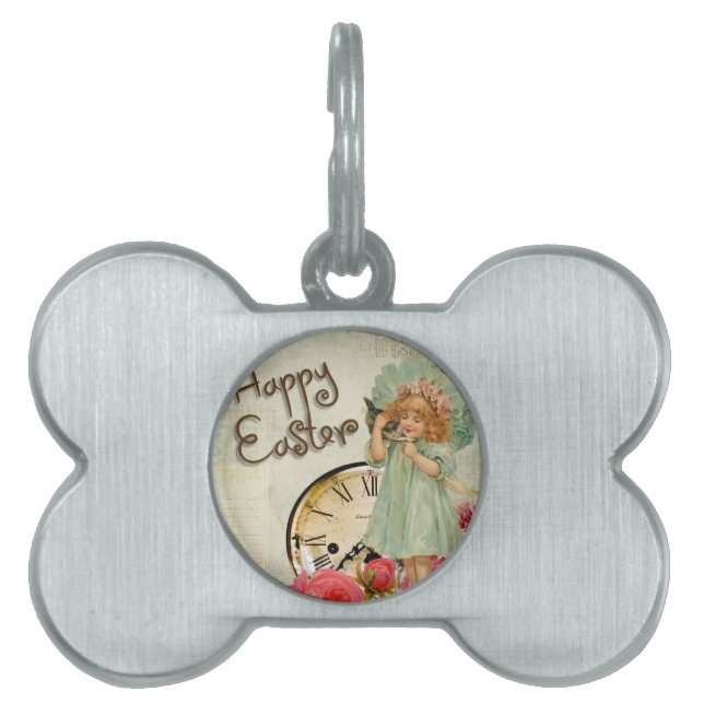 happy easter girl pet tag (Front)