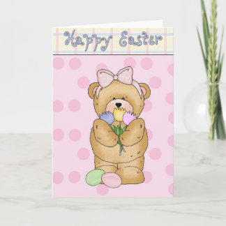 Happy Easter GIrly Bunny Holiday Card