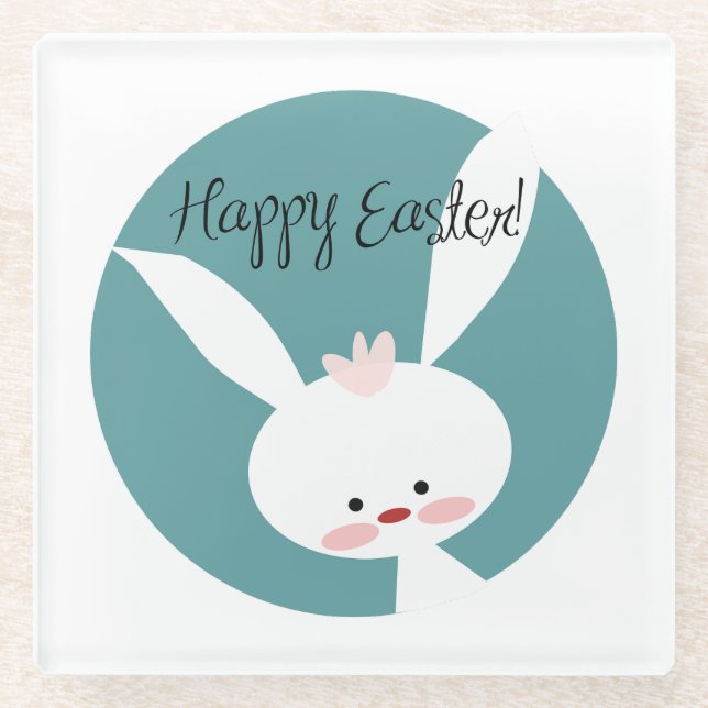 Happy Easter                 Glass Coaster (Front)
