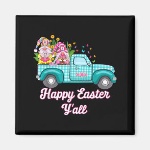 Happy easter gnome couple bunny egg hunt withHappy Magnet