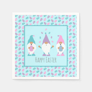 Happy Easter Gnome Juggling Easter Eggs Napkin