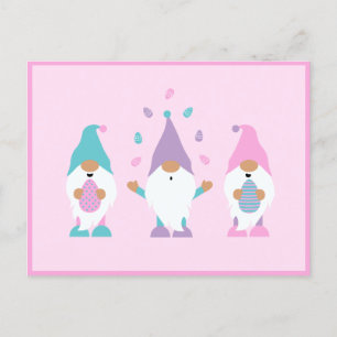 Happy Easter Gnome Juggling Easter Eggs Postcard