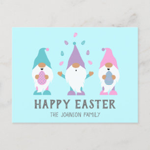 Happy Easter Gnome Juggling Easter Eggs Postcard