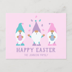 Happy Easter Gnome Juggling Easter Eggs Postcard