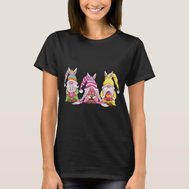 Happy Easter gnomes with Bunny ears Egg Hunting Ea T-Shirt (Front)
