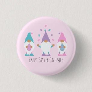 Happy Easter Gnomie Juggling Easter Eggs 3 Cm Round Badge