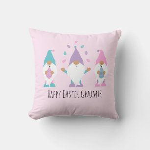 Happy Easter Gnomie Juggling Easter Eggs Cushion