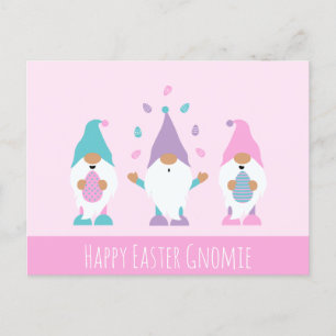 Happy Easter Gnomie Juggling Easter Eggs Postcard