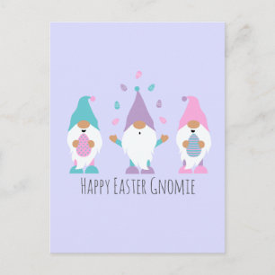 Happy Easter Gnomie Juggling Easter Eggs Postcard