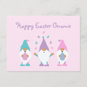 Happy Easter Gnomie Juggling Easter Eggs Postcard