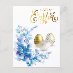 Happy Easter Gold Eggs Personalise  Postcard