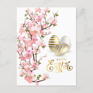 Happy Easter Gold Eggs Personalise  Postcard