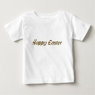 Happy Easter Gold Glitter Style Typography Elegant Baby T-Shirt