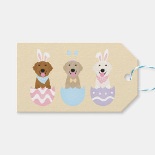 Happy Easter Golden Retriever Dogs Gift Tags