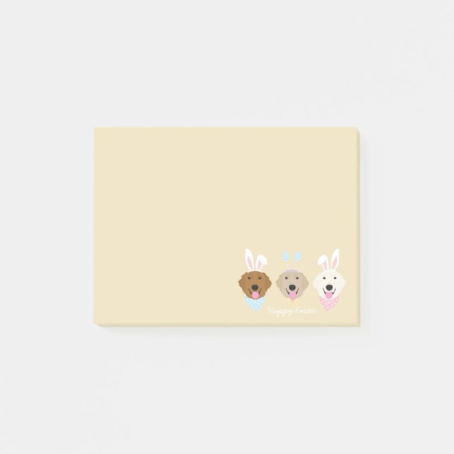 Happy Easter Golden Retriever Dogs Post-it Notes (Front)
