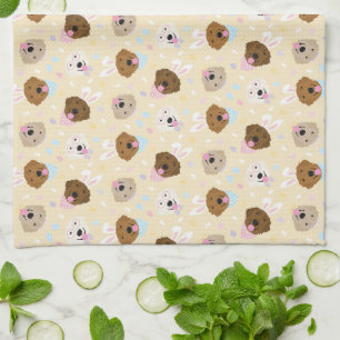 Happy Easter Golden Retriever Dogs Tea Towel