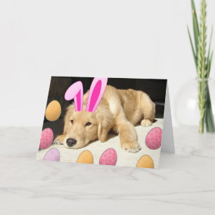 Happy Easter Golden Retriever Holiday Card