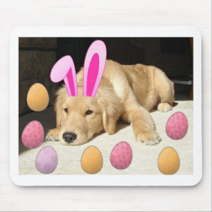 Happy Easter Golden Retriever Mouse Mat