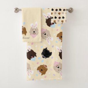 Happy Easter Goldendoodle Dogs Bath Towel Set