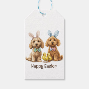 Happy Easter Goldendoodle Dogs Gift Tags