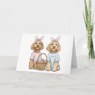 Happy Easter Goldendoodle Dogs Holiday Card