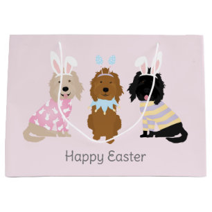 Happy Easter Goldendoodle Dogs Large Gift Bag