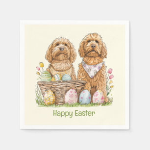 Happy Easter Goldendoodle Dogs Napkin