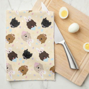 Happy Easter Goldendoodle Dogs Tea Towel