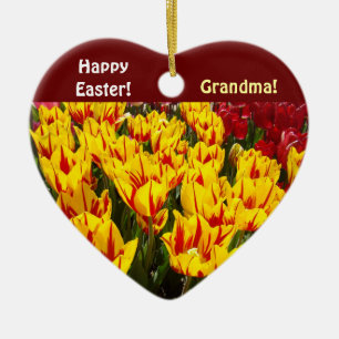 Happy Easter! Grandma ornament gifts Tulips Flower