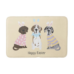 Happy Easter Great Dane Dogs Bath Mat