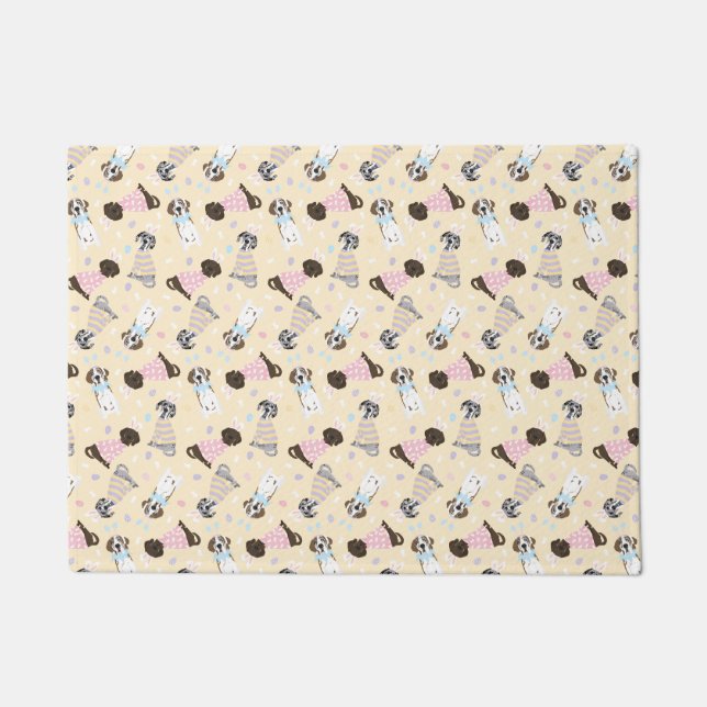 Happy Easter Great Dane Dogs Doormat (Front)