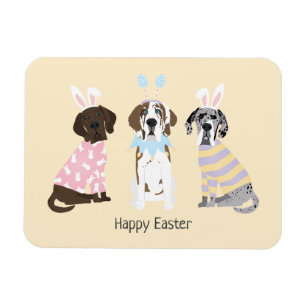 Happy Easter Great Dane Dogs Magnet
