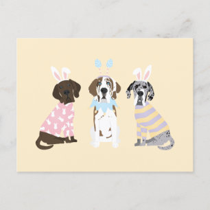 Happy Easter Great Dane Dogs Postcard