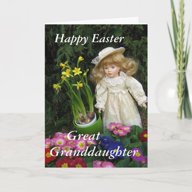 Happy Easter Great Grandaughter Holiday Card (Front)