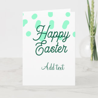 Happy Easter green eggs pastel name date simple Card