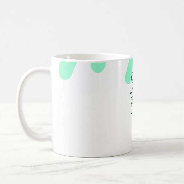 Happy Easter green eggs pastel name date simple  Coffee Mug (Left)